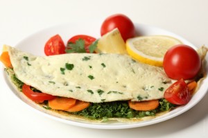 Add asparagus tips to your healthy veggie omelet
